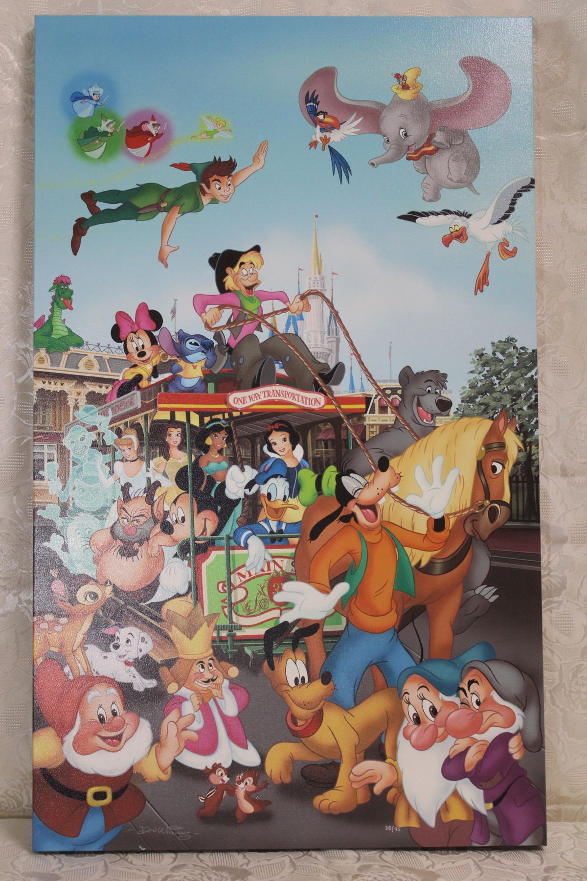 Disney “Main Street Celebration” by Don “Ducky” Williams – Canvas Print, Marked 38/95